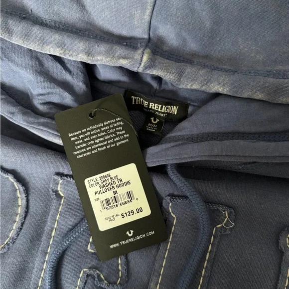 True Religion Indigo Pullover Hoodie - Picture 4 of 4